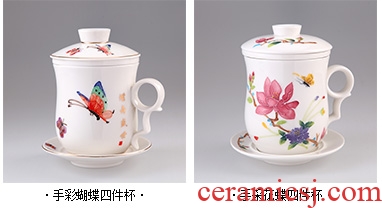DH jingdezhen ceramic cups with cover filter tea mugs personal keller cup ice to crack the home outfit