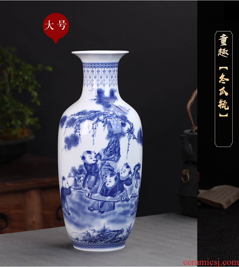 Jingdezhen ceramics green glaze large vases, antique Chinese flower arranging, furnishing articles home sitting room adornment handicraft - 571108819856
