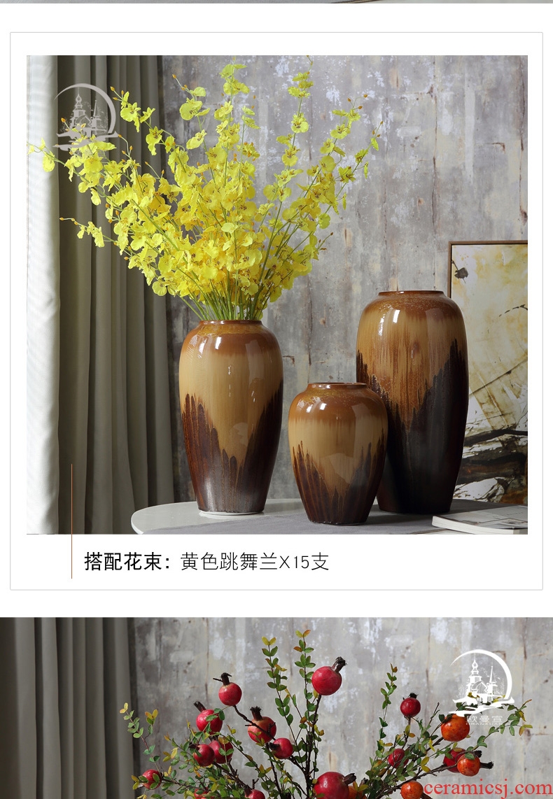 European vase furnishing articles ceramic handicraft sitting room TV ark, home decoration flower arranging flowers, dried flowers, large - 569006660912