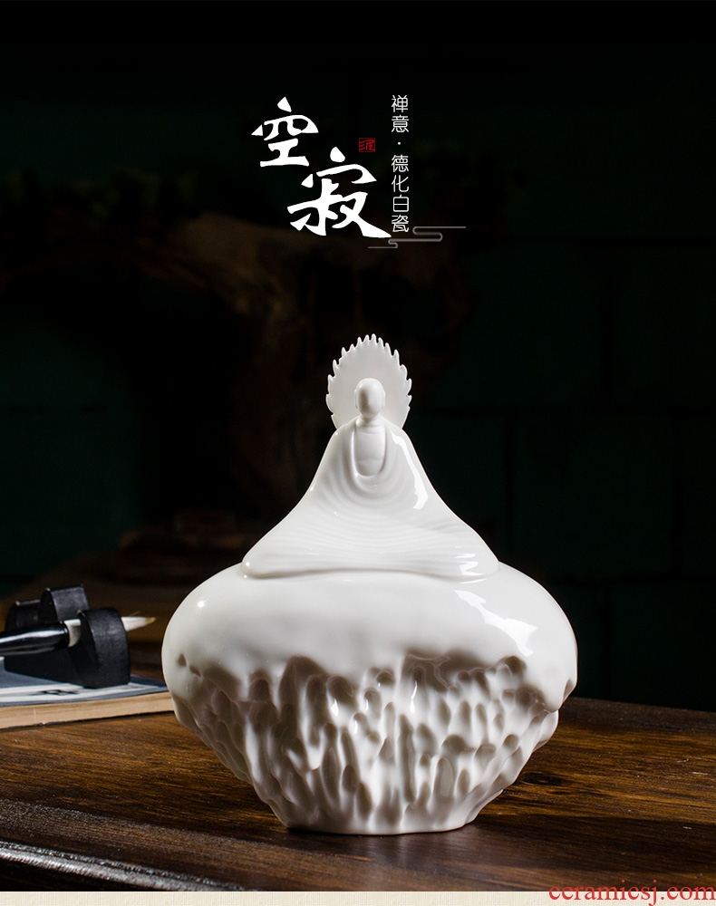 The east mud dehua white porcelain ceramic crafts home furnishing articles zen porcelain carving arts empty/D48-35