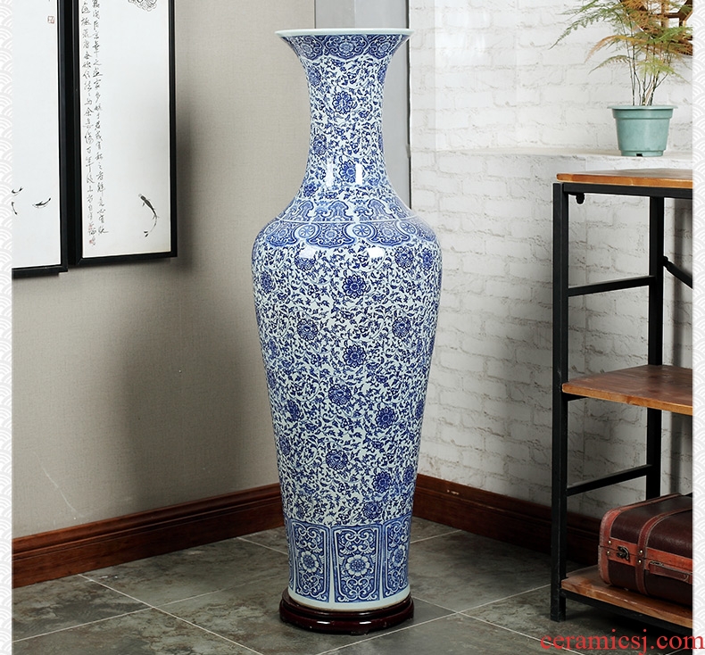 Made the big vase furnishing articles be born the sitting room porch office decoration to the hotel a large ceramic vase high - 568888144874