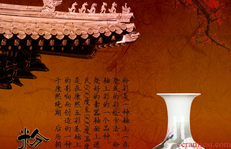 Jingdezhen ceramics powder enamel more fish every year the design of large vases, modern rural household furnishing articles - 43883557685