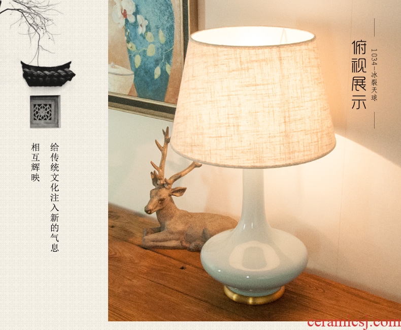 Full copper ceramic desk lamp tree American contracted and I sitting room the bedroom the head of a bed study hotel chandeliers, 1034