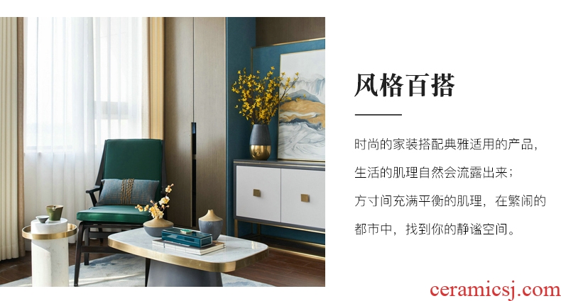 Jingdezhen ceramic I and contracted sitting room of large vase dried flower adornment is placed high creative flower arranging large bottle - 574145341640