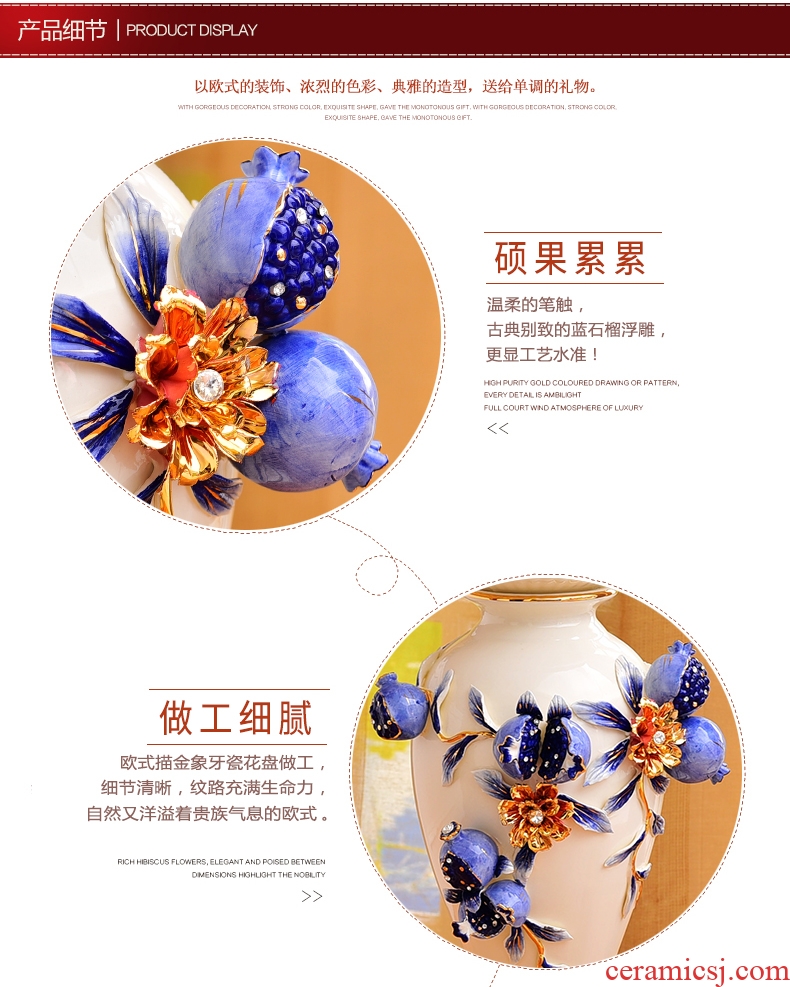 Jingdezhen ceramic furnishing articles adornment that occupy the home sitting room of large vase flower arranging hotel European modern vase - 557851976872