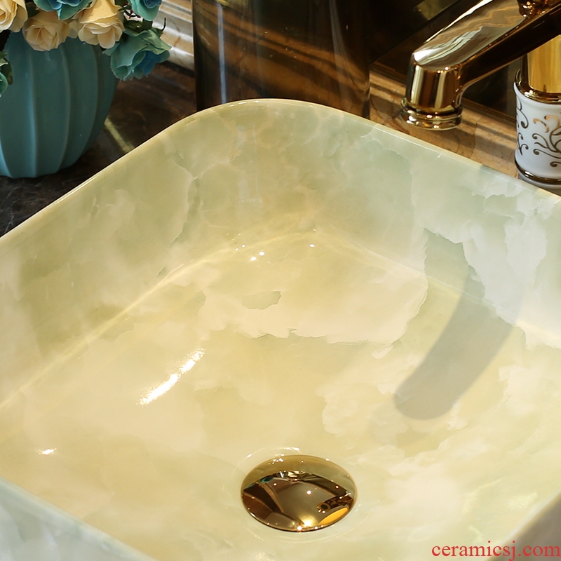 Jingdezhen ceramic stage basin to hotel art square toilet lavatory European contracted household sink