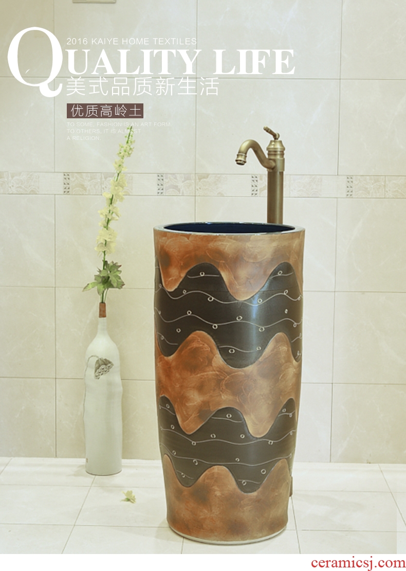 Jingdezhen ceramic basin toilet lavabo column column in the water of the basin that wash a face suit household art basin