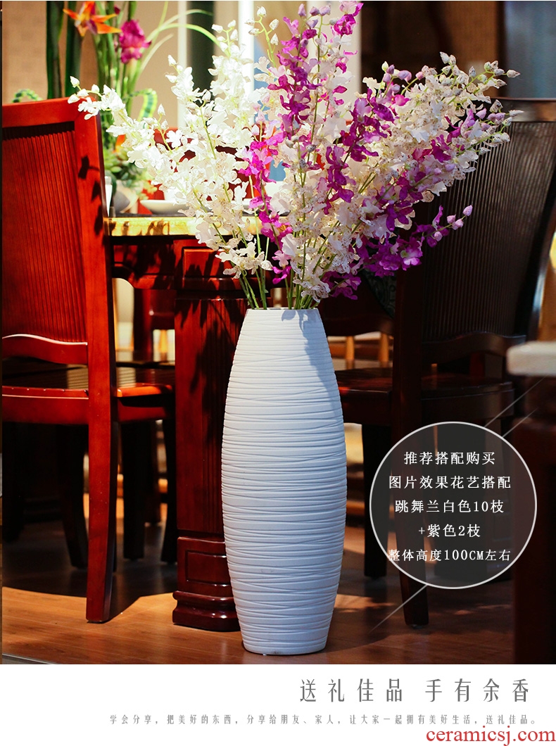 Imitation of classical jingdezhen ceramics celadon art big vase retro ears dry flower vase creative furnishing articles - 523364923090