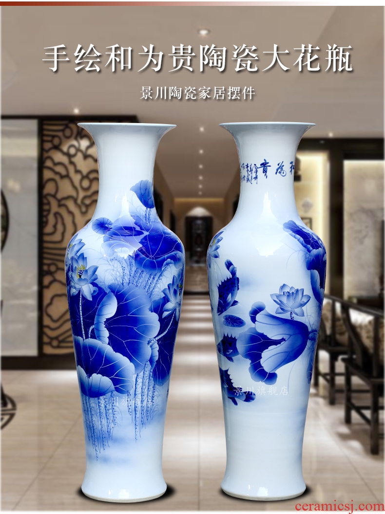 Postmodern new Chinese porcelain pot example room porch place nature science wearing small expressions using the big vase flowers, soft adornment - 544140108417