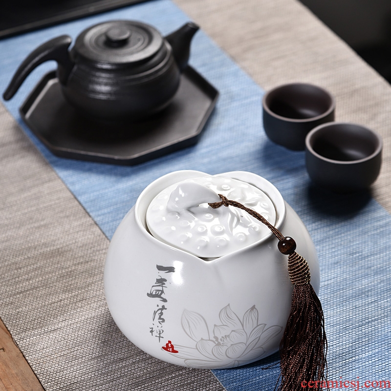 Quiet life caddy kiln storage tanks ceramic POTS purple pu seal pot of tea packaging
