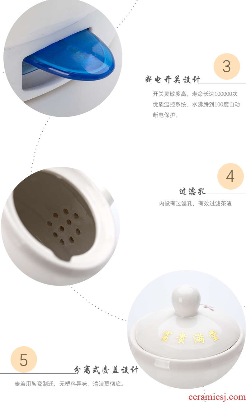 Ronkin mini ceramic electric kettle half automatic power household kung fu the boiled water, the electric teapot tea stove