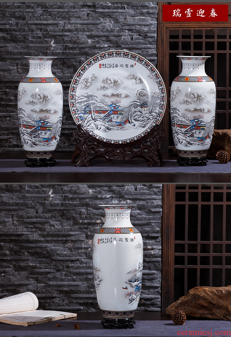 Jingdezhen ceramics of large blue and white porcelain vase flower arrangement sitting room ark of new Chinese style home furnishing articles - 567359198964