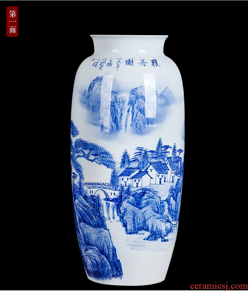 Jingdezhen ceramics China red high sitting room of large vases, large TV ark, villa decorations furnishing articles - 568646889736