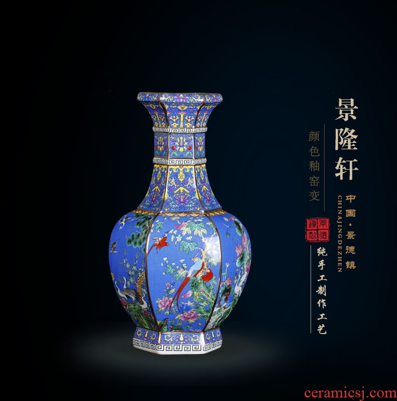 Jingdezhen ceramics vase antique blue - and - white large flower arranging implement new porch sitting room of Chinese style household act the role ofing is tasted furnishing articles - 557160948115