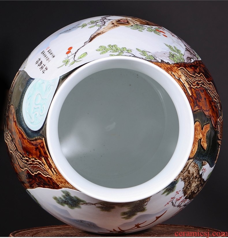 Jingdezhen ceramics colored enamel porcelain China red peony phoenix painting of flowers and vase of modern home decoration - 573097265845