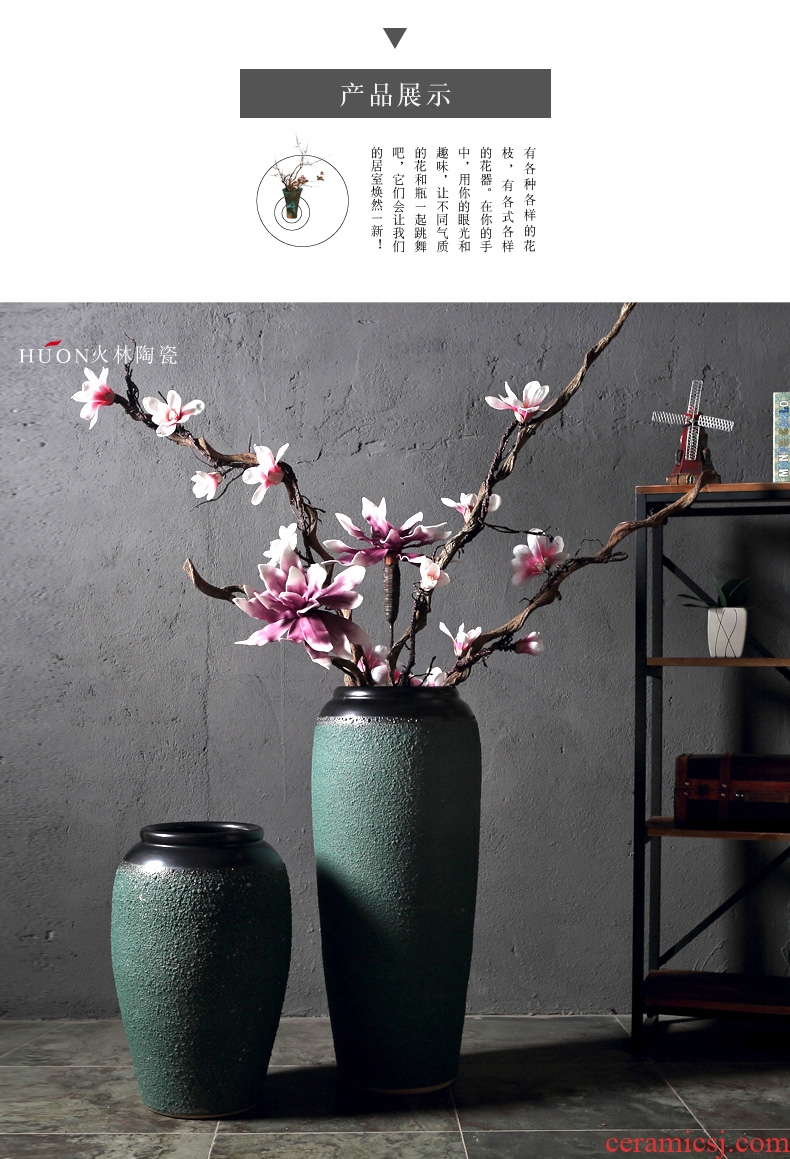 Jingdezhen ceramic big vase high vase contracted modern flower arrangement large landing place of the sitting room porch vase - 556754645516