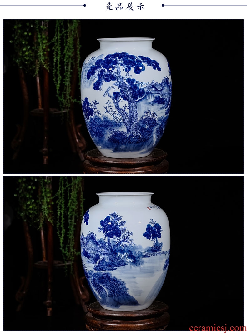 The Big ground ceramic vase white living room hotel lobby flower arranging machine household soft adornment style restoring ancient ways furnishing articles - 44888964592