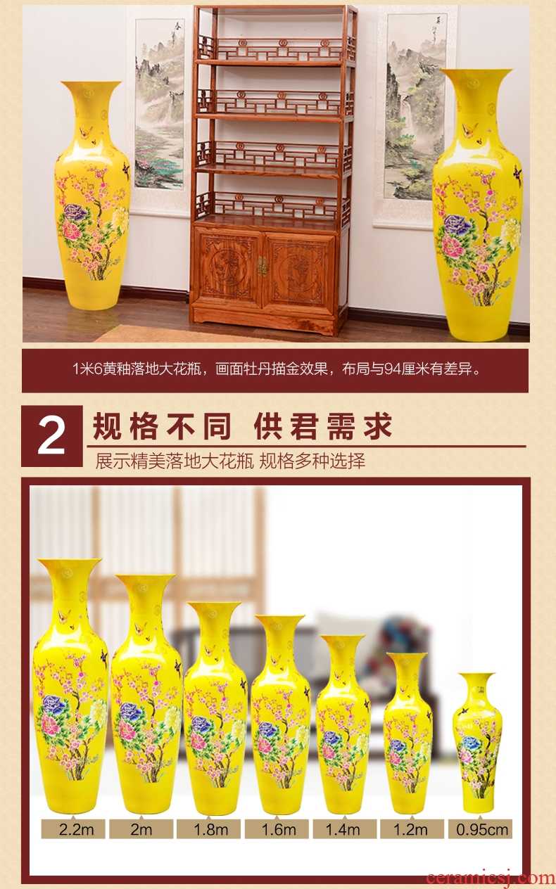 Jingdezhen ceramics furnishing articles sitting room flower vase hand - made scenery of new Chinese style household decoration large TV ark - 19732975058