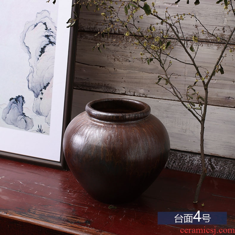 European furnishing articles vase household ceramic wine sitting room of large vase creative China large Roman column planter - 548464682194