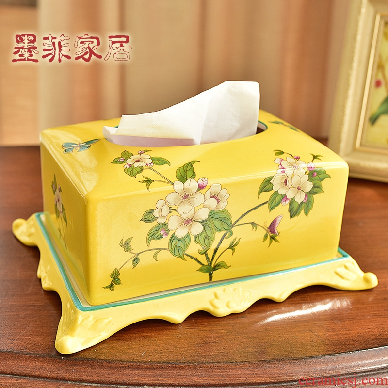 Murphy, American country ceramic tissue box European rural sitting room dining - room bedroom adornment carton furnishing articles