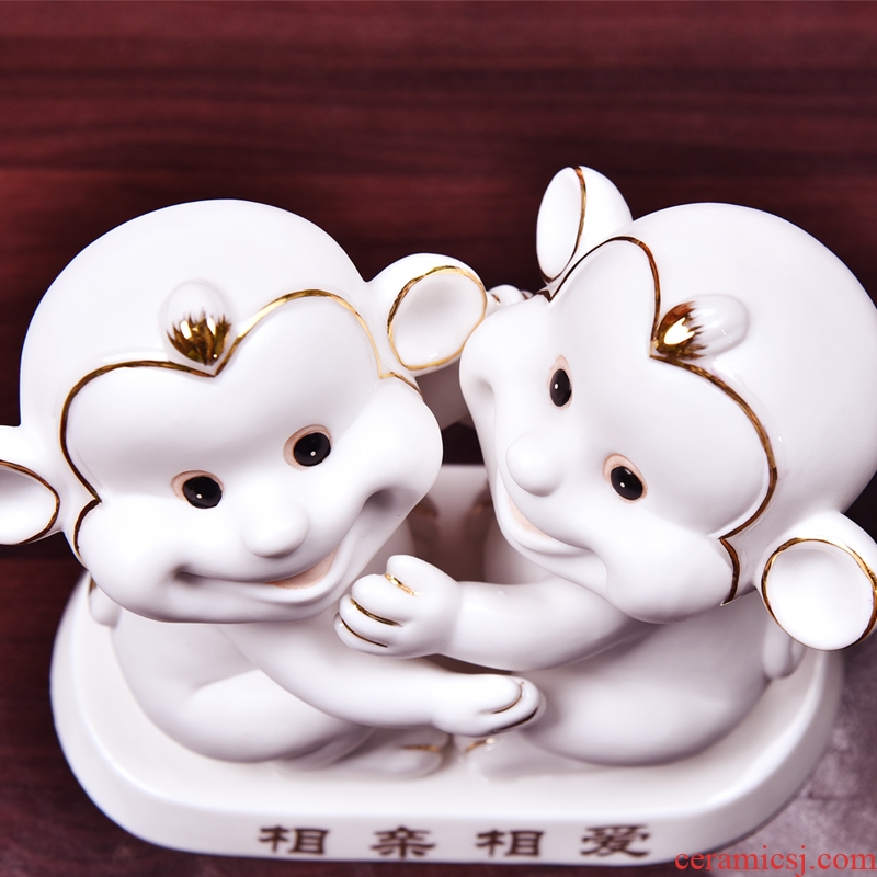 Oriental soil creative ceramic wedding gifts to the bride girlfriends wife JiLian desktop decoration furnishing articles, gifts