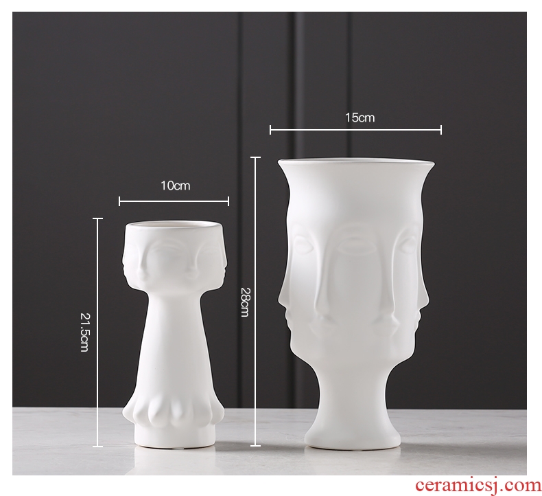 Light luxury ceramic vase face home furnishing articles example room sitting room decoration flower arranging soft adornment creative designer