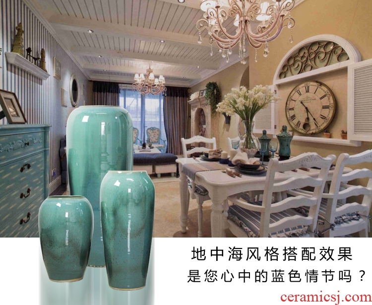 Jingdezhen ceramics China red sitting room of large vase flower arrangement home decoration of Chinese style hotel opening furnishing articles - 520763486334