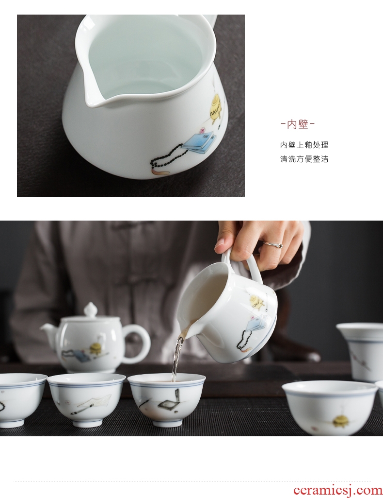 Talk of the whole set of Chinese style household kung fu tea set gift set up rest ceramic tea set gift each suit