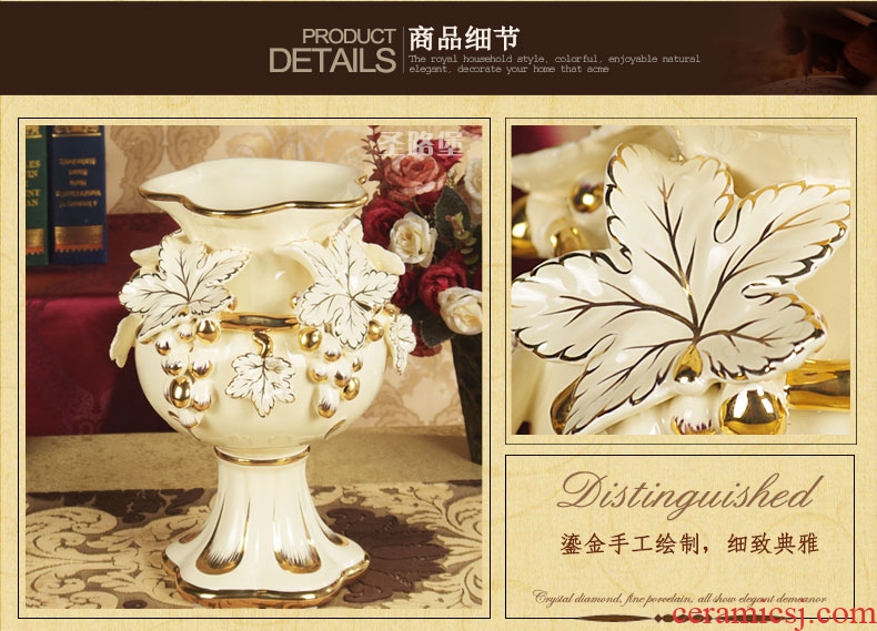 Jingdezhen ceramics hand - carved antique Chinese shadow blue glaze vase home furnishing articles large sitting room - 43468321060