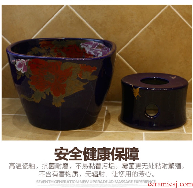 Koh larn, neat package mail of jingdezhen ceramic art basin mop mop pool pool fangyuan mop pool paint peony