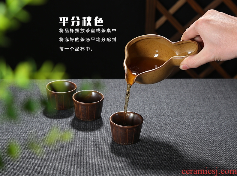 Friend is coarse pottery making tea with a complete set of ceramic automatically kung fu stone mill automatically flush the teapot teacup gift box package