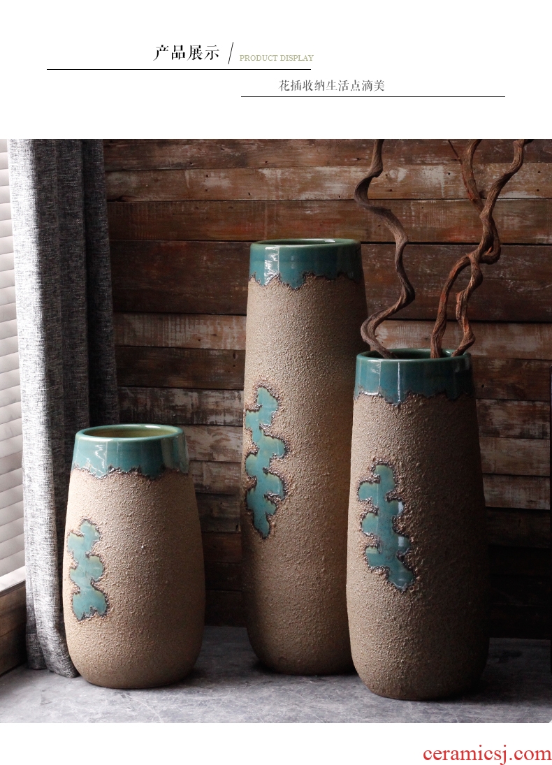 Ceramic vase landing restoring ancient ways continental contracted sitting room porch hotel dry flower arranging flowers large soft adornment furnishing articles - 566034025508