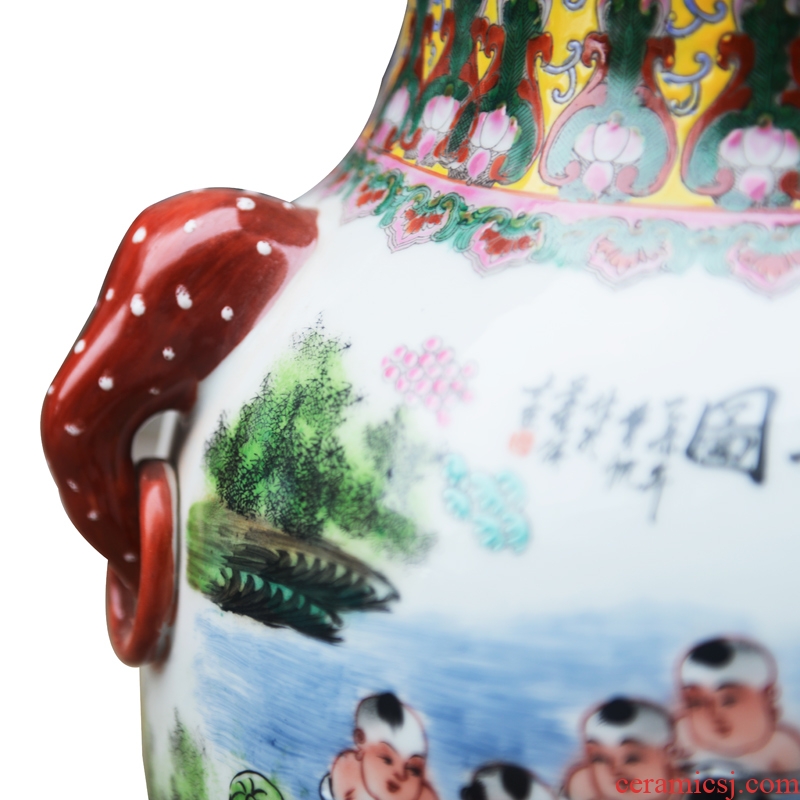 Jingdezhen ceramics hand-painted ears the ancient philosophers figure the lad of large vase furnishing articles of contemporary sitting room opening gifts