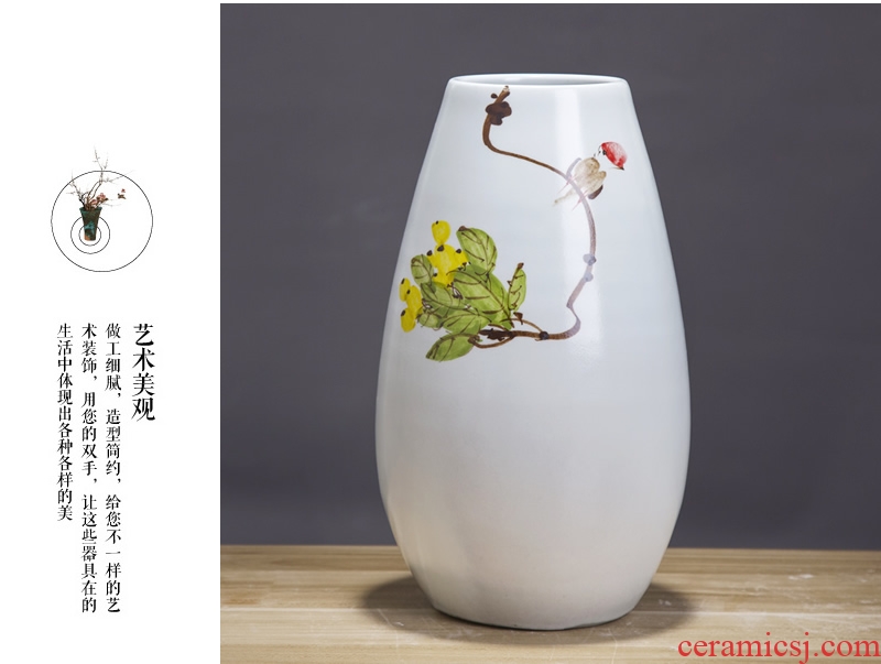 Jingdezhen ceramic dry flower flower vase of new Chinese style living room TV ark, wine home furnishing articles