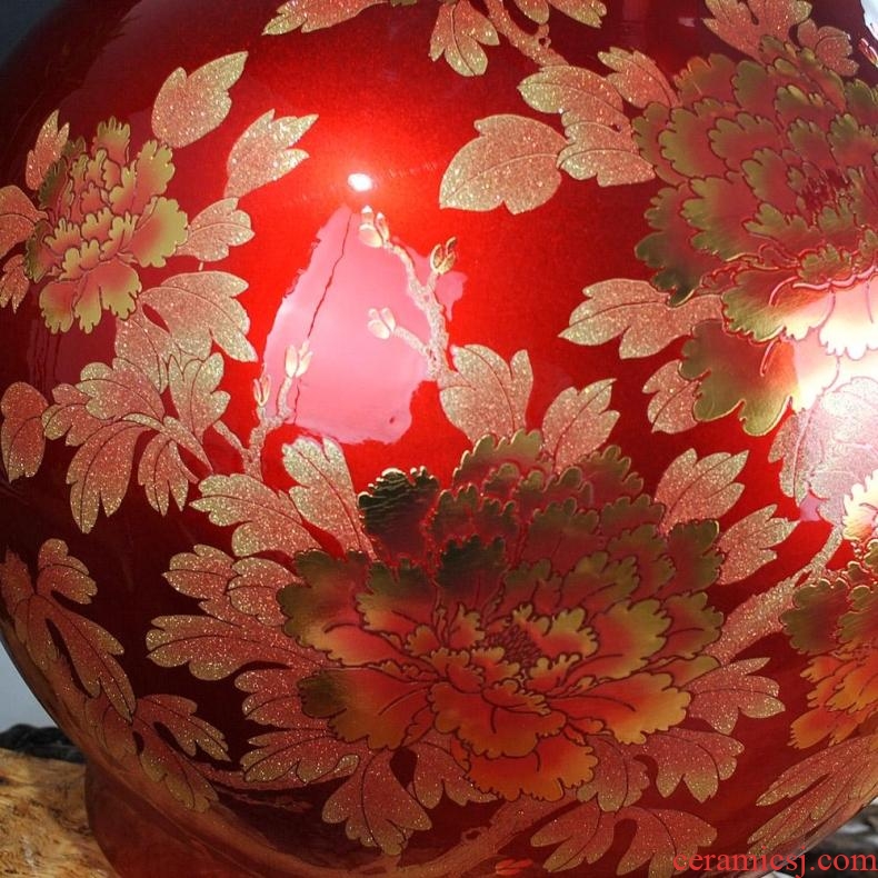 Jingdezhen ceramics crystalline glaze vase of large sitting room furniture hotel decoration decoration - 532043627141