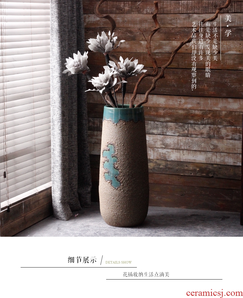 Ceramic vase landing restoring ancient ways continental contracted sitting room porch hotel dry flower arranging flowers large soft adornment furnishing articles - 566034025508