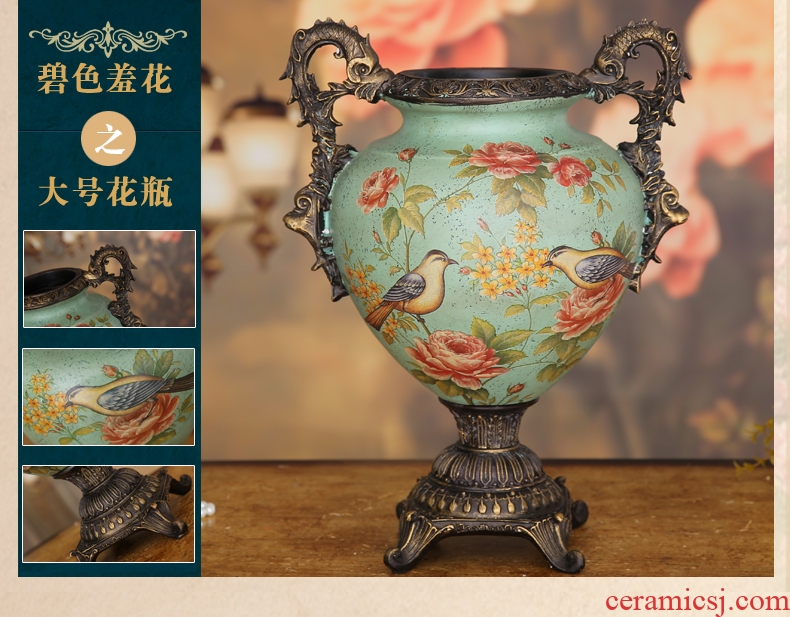Jingdezhen ceramic furnishing articles hand - made blue anaglyph large vases, flower arrangement of Chinese style porch sitting room adornment handicraft - 524904279947