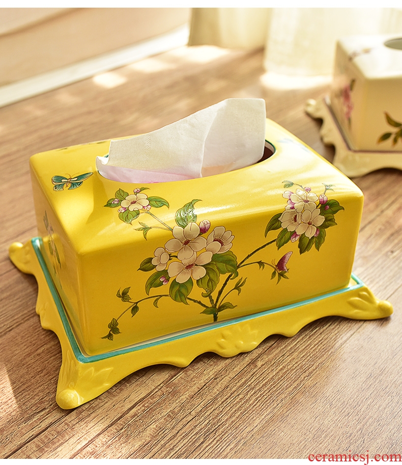 Murphy, American country ceramic tissue box European rural sitting room dining - room bedroom adornment carton furnishing articles