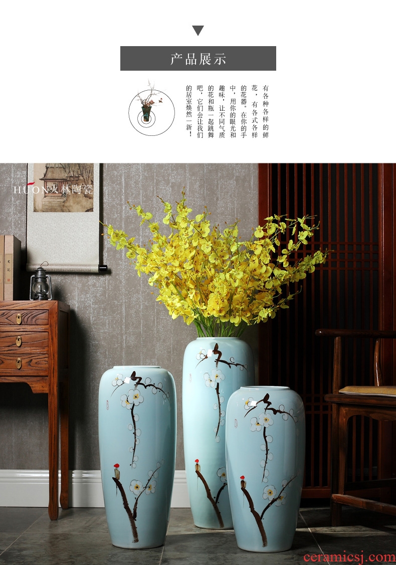 Jingdezhen ground vase new home decoration company in furnishing articles European contracted sitting room flower arranging ceramic vase decoration - 561136245851