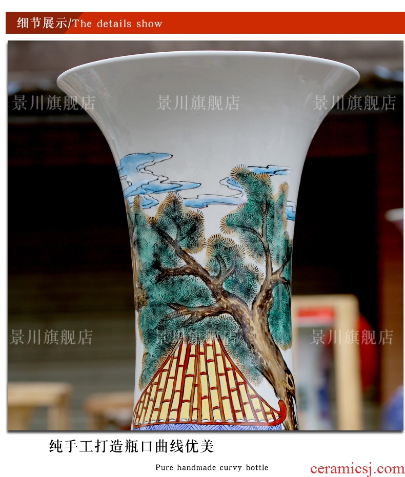 Jingdezhen ceramic European vase in the sitting room is I and contracted large furnishing articles dried flower vases, pottery vases, modern - 557022665253