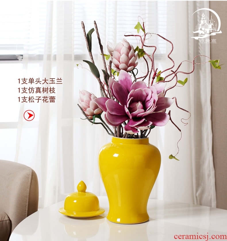 Jingdezhen modern Nordic creative contracted household act the role ofing is tasted furnishing articles sitting room be born lucky dried flowers and big vases, ceramic - 559301180464