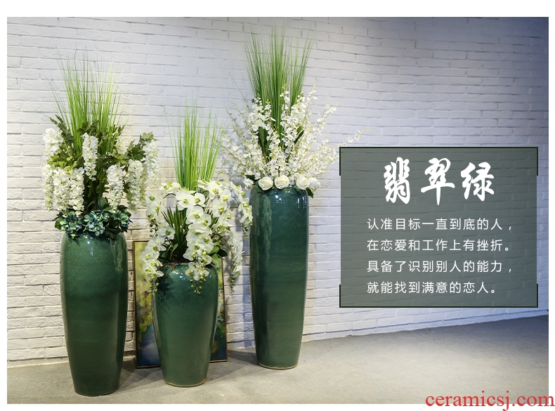 Jingdezhen ceramic big vase colored glaze flower arranging landing place villa living room flower implement contracted and I retro POTS - 569721212544