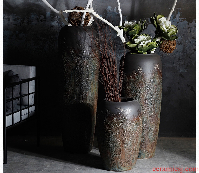 New Chinese style floor vases, flower arranging the sitting room porch home decoration of jingdezhen ceramic dried flowers large floral furnishing articles - 566215723390