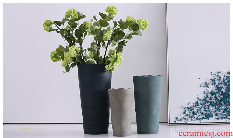 "To promote" contemporary and contracted ceramic vases, dried flowers flower arrangement, creative big sitting room adornment is placed porcelain vase