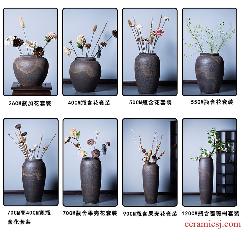 Jingdezhen large sapphire blue pottery and porcelain vases, flower arranging archaize sitting room of Chinese style household decorations TV ark, furnishing articles - 564321897042