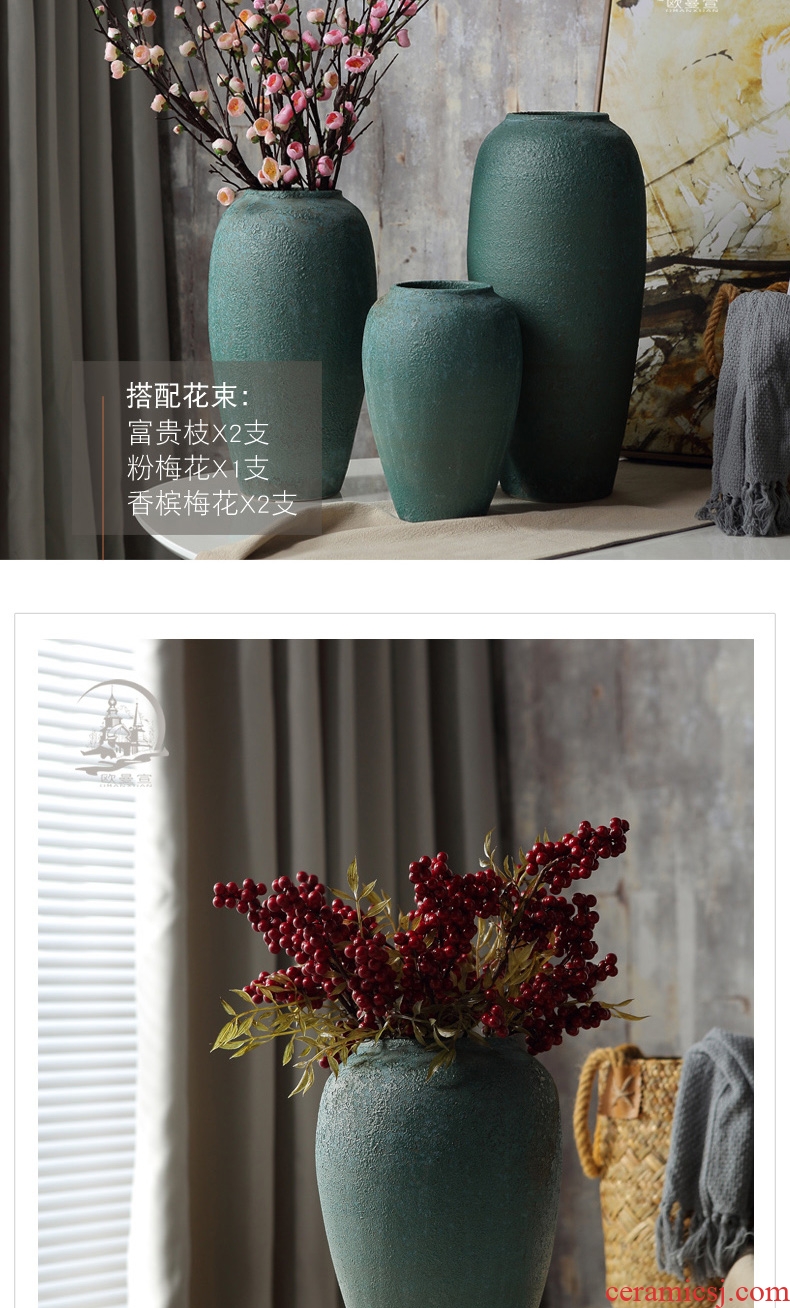 Crystal glaze of jingdezhen ceramics handicraft furnishing articles to decorate the sitting room of large vase household flower arranging office - 569227734277