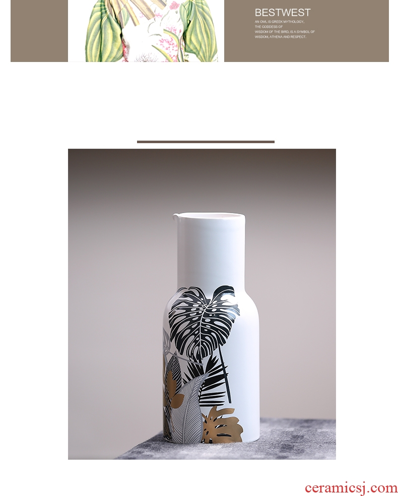 New Chinese style is contemporary and contracted toucan pattern vases, ceramic vase creative decorative furnishing articles sitting room flower arranging flowers