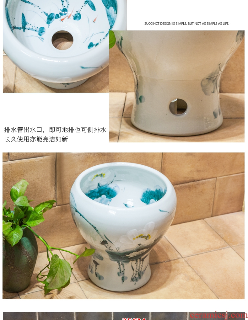 Jingdezhen ceramic art contracted household mop pool mop mop pool mop pool, green lotus basin of the balcony