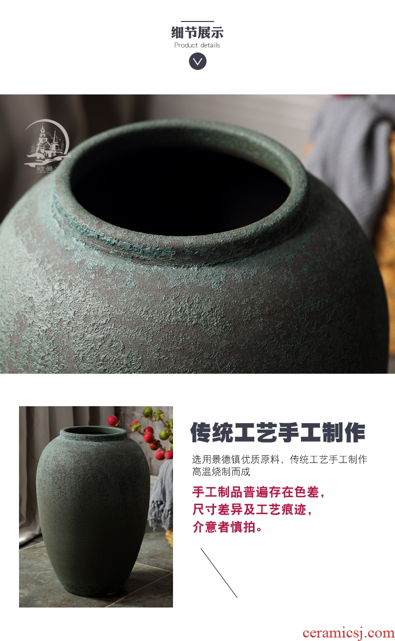 Creative restoring ancient ways do old big ceramic vase of dry flower arrangement sitting room decoration to the hotel villa home furnishing articles hydroponic - 569227734277