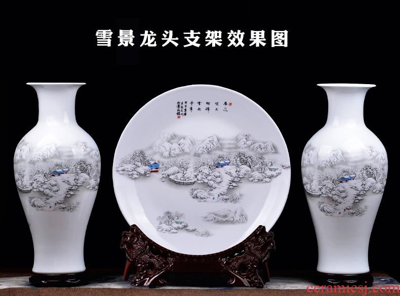Jingdezhen large sapphire blue pottery and porcelain vases, flower arranging archaize sitting room of Chinese style household decorations TV ark, furnishing articles - 35831091336